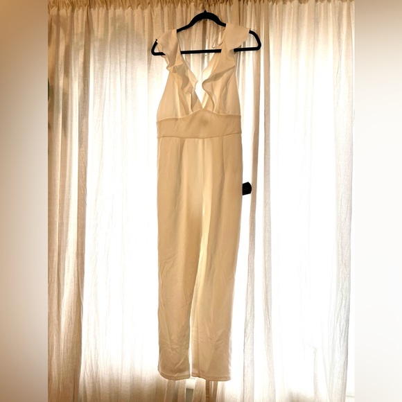 Lulus White Ruffle Jumpsuit - Picture 3 of 3